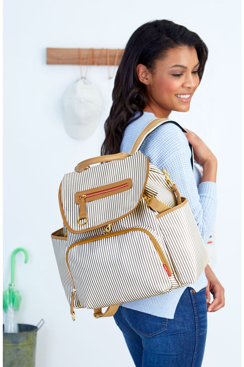 Grand Central Take-It-All Diaper Backpack, Alternate, color, GREY/ OFF WHITE