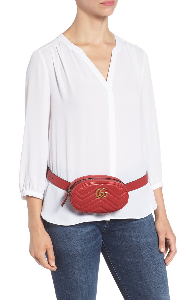 Gucci GG Marmont Matelassé Leather Belt Bag, Alternate, color,