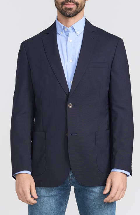 Journey Navy Solid Wool Sport Coat (Regular, Long & Tall)