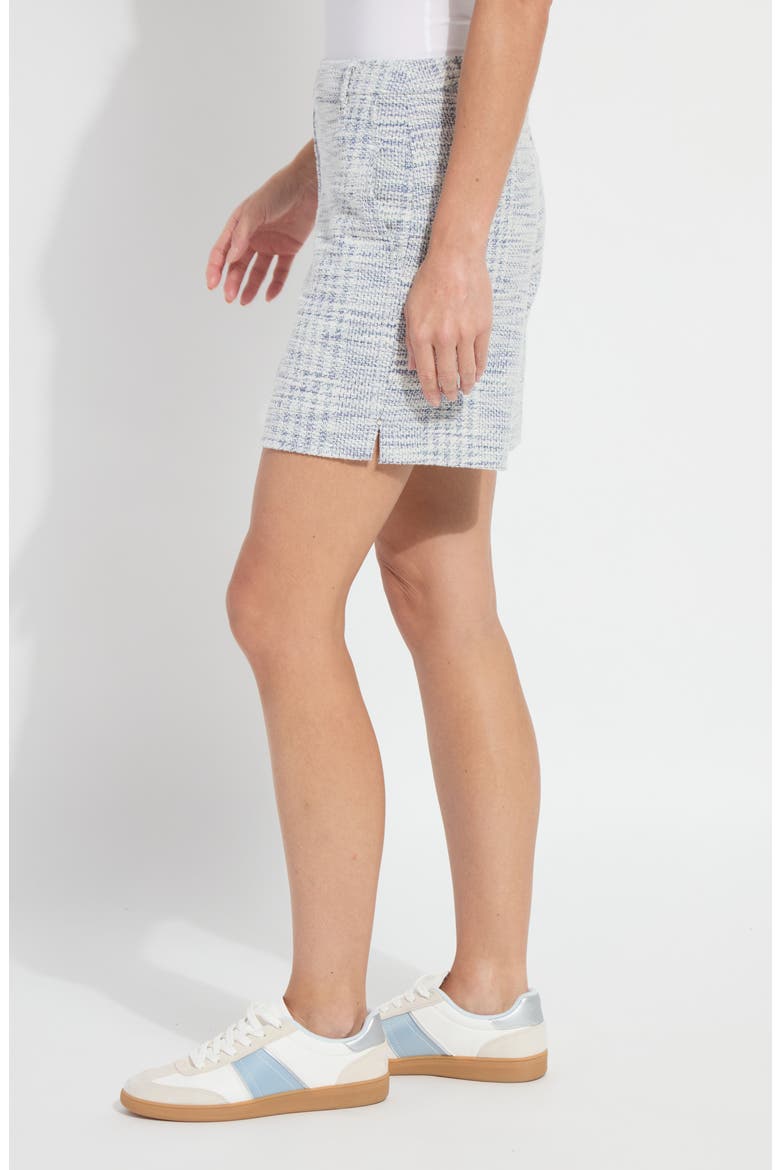 Lily Pull-On Mid Thigh Summer Tweed Shorts, Alternate, color, AZZURRO TWEED