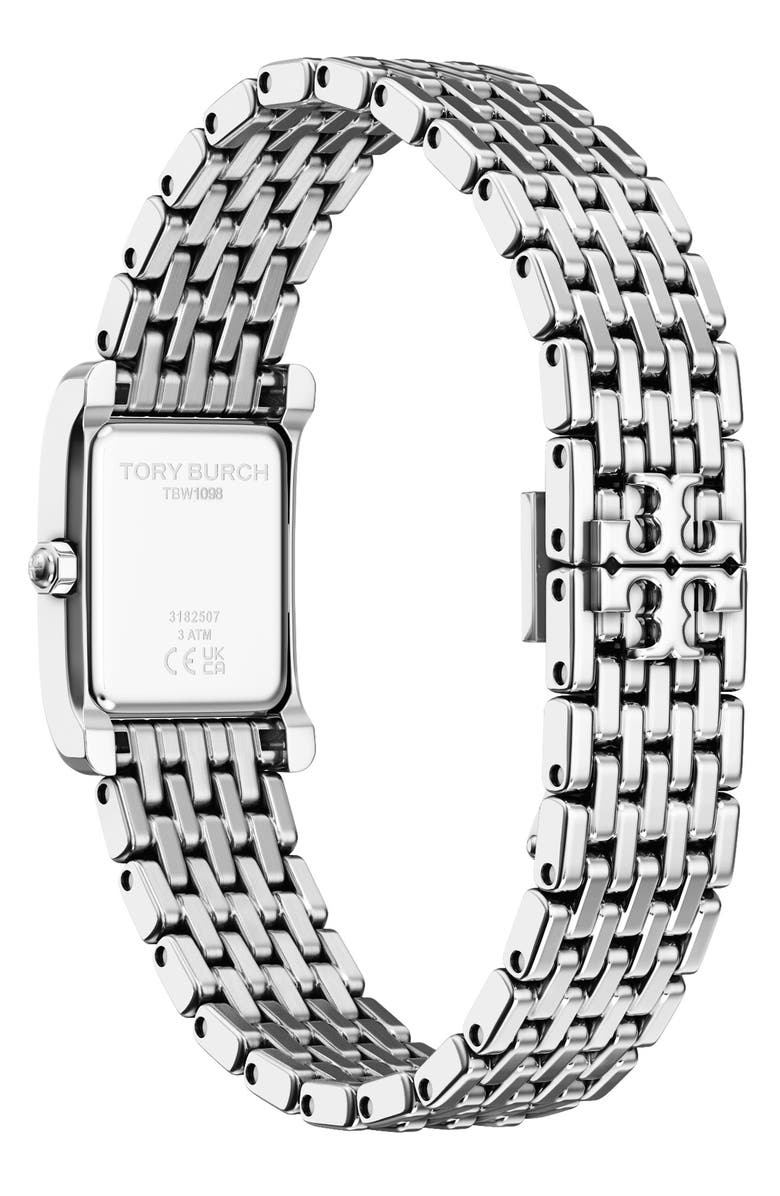 Tory Burch The Small Eleanor Mother-of-Pearl Tank Bracelet Watch, 19mm x 22mm, Alternate, color, Silver/ Abalone