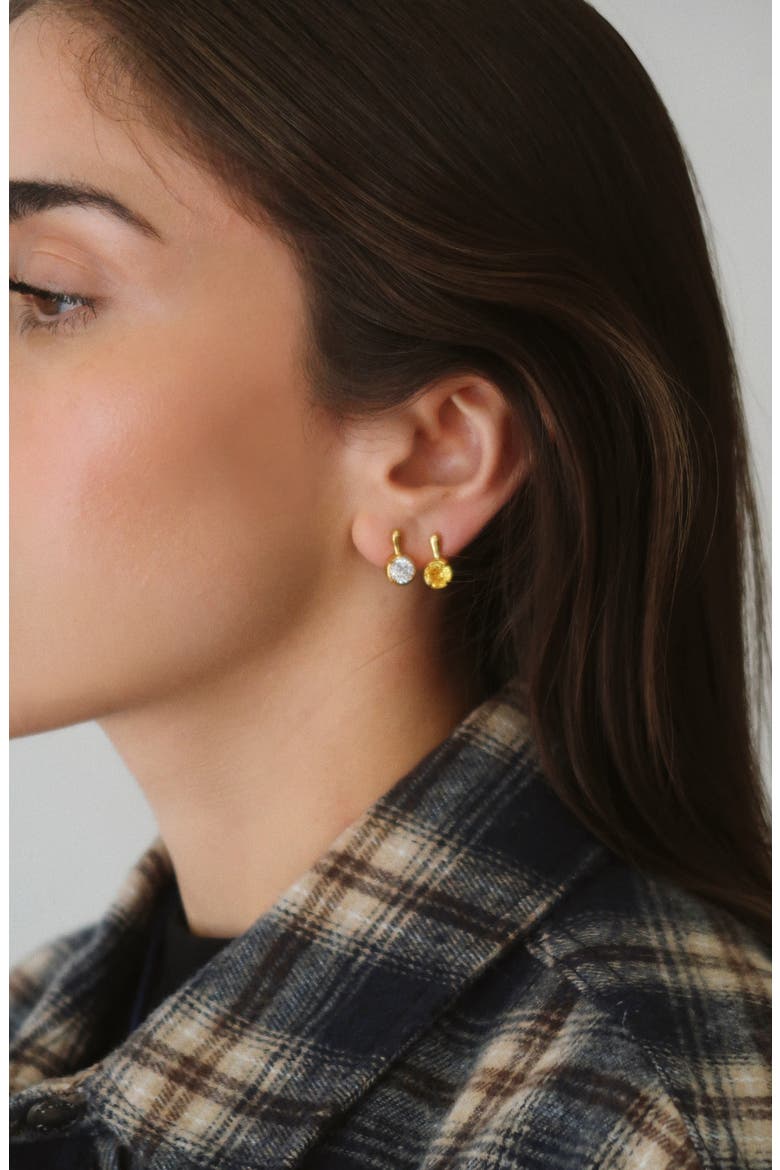 The Clement Earrings, Alternate, color, Peridot / Gold / 8mm