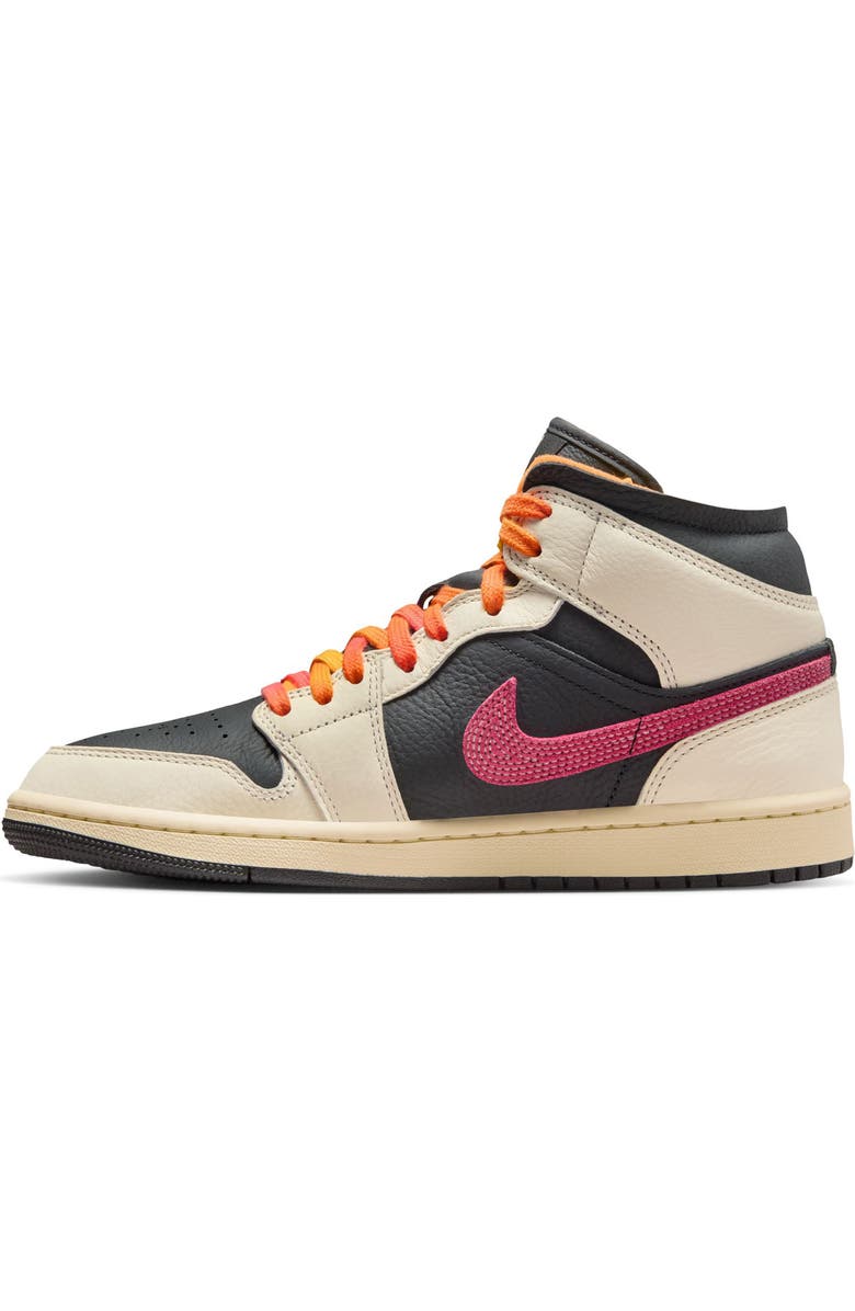 Jordan Air Jordan 1 Mid SE Basketball Sneaker, Alternate, color, Pale Ivory/ Racer Pink/ Black