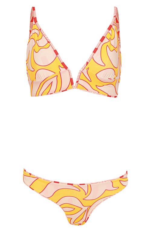 Maaji Palm Plantation Flirt Reversible Bikini Bottoms In Red