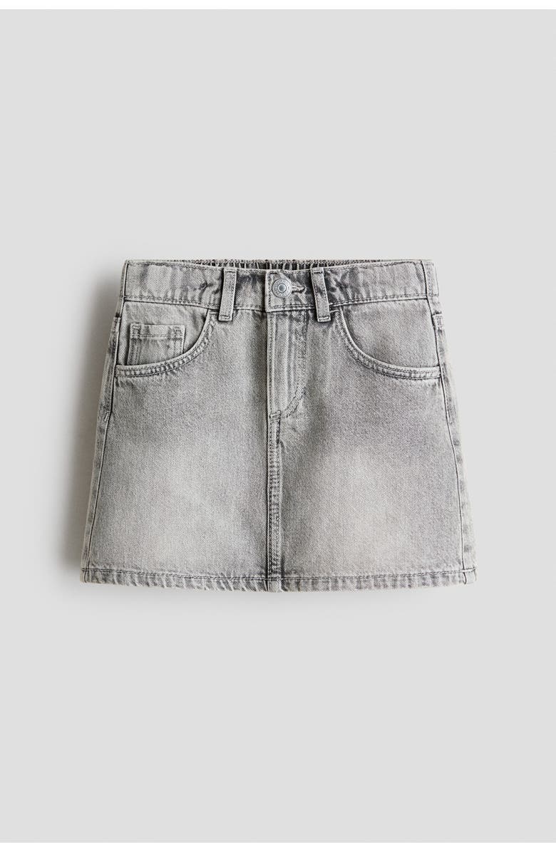 H&M Denim skirt, Main, color, Light Denim Gray