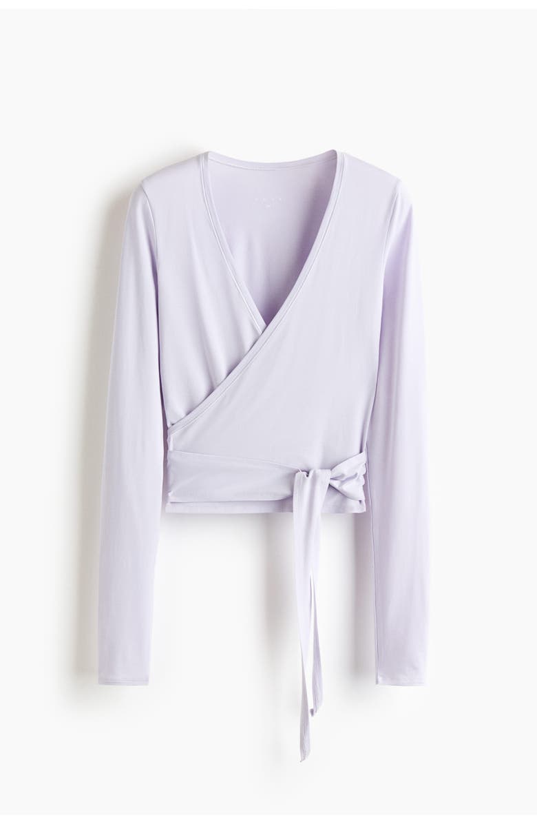 H&M Sports Wrap Top In Modal, Main, color, Lilac