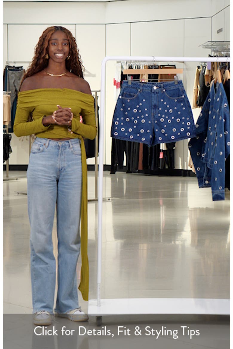 Grommet High Waist Denim Shorts video