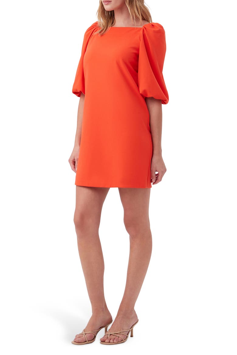 Symphone Puff Sleeve Shift Dress, Alternate, color, FERRY RED