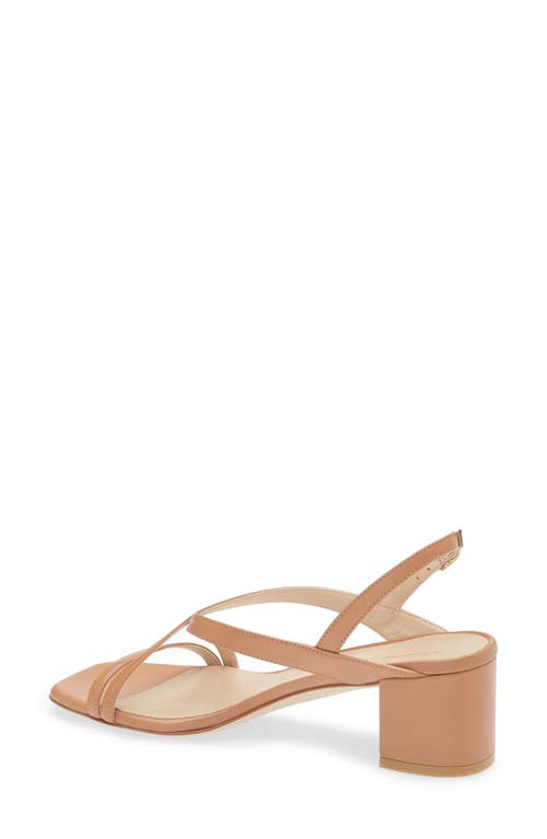 Stuart Weitzman Oasis 50 Block Heel Sandal In Tan
