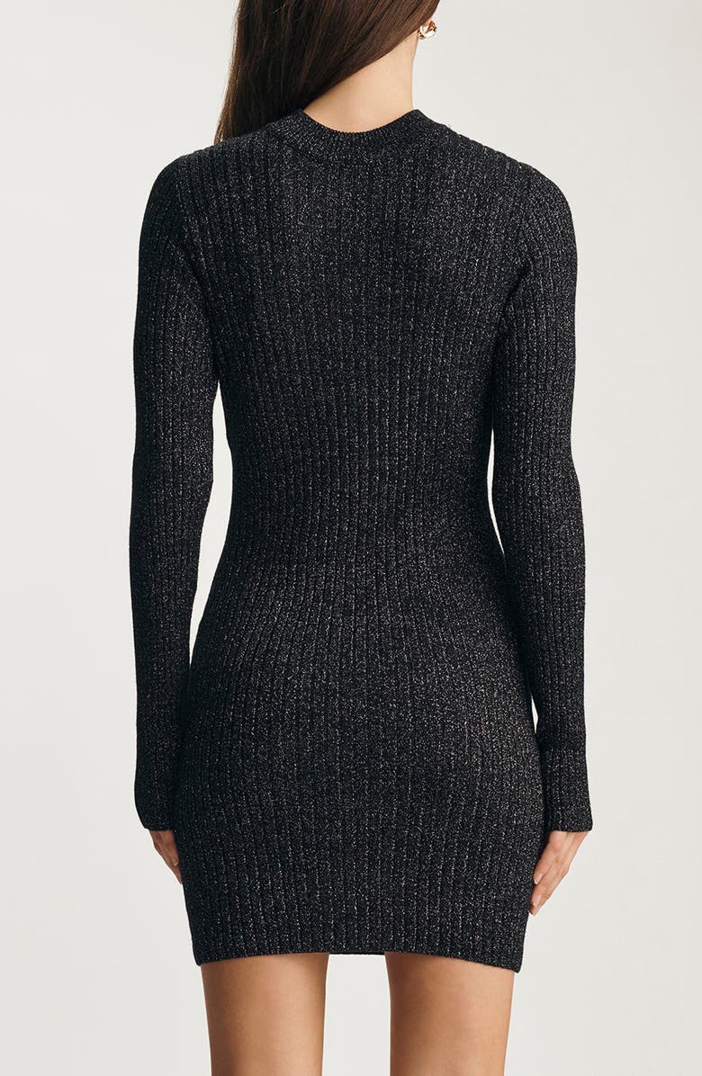 Mavi Jeans Metallic Mock Neck Long Sleeve Sweater Dress, Alternate, color, 