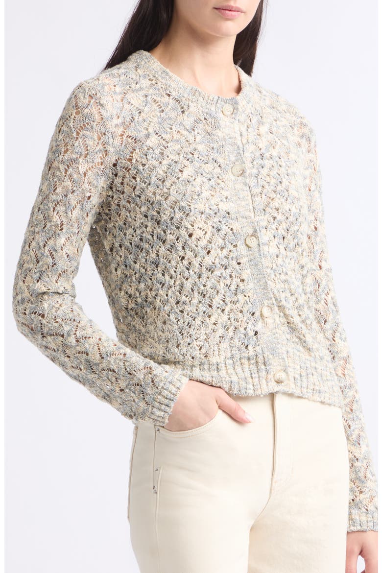 Drummond Semisheer Cotton Blend Cardigan, Alternate, color, DOVE MULTI