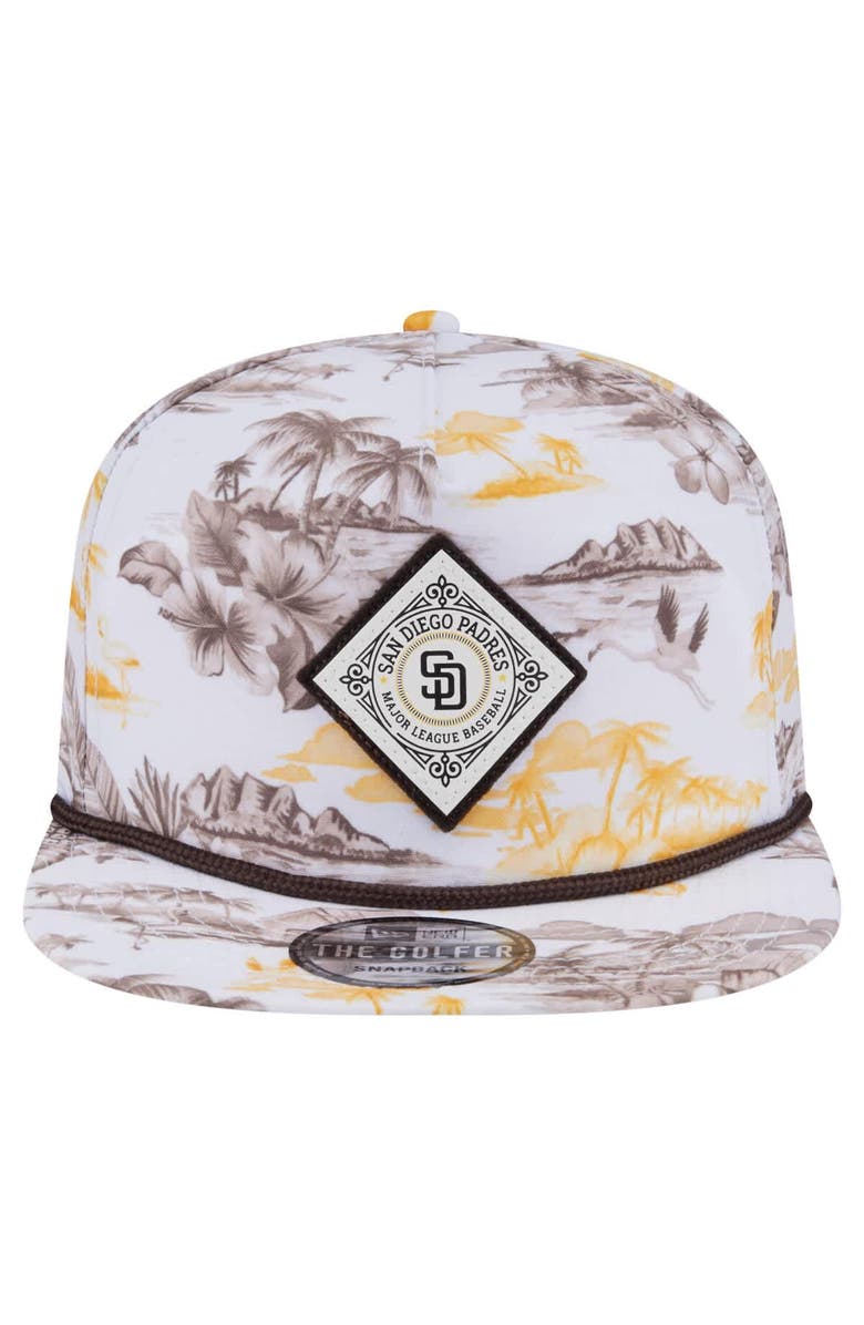New Era Men's New Era White San Diego Padres Printed Island Golfer Snapback Hat, Alternate, color, 