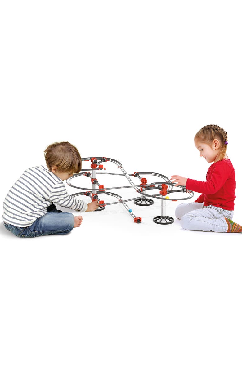 Quercetti Skyrail Starter Set 94pc Rollercoaster Marble Ball Run, STEM Building, Alternate, color, Multicolored