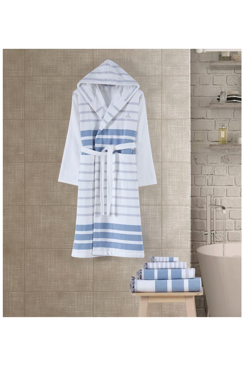 Turkish Peshtemal Cotton Robe, Alternate, color, BLUE