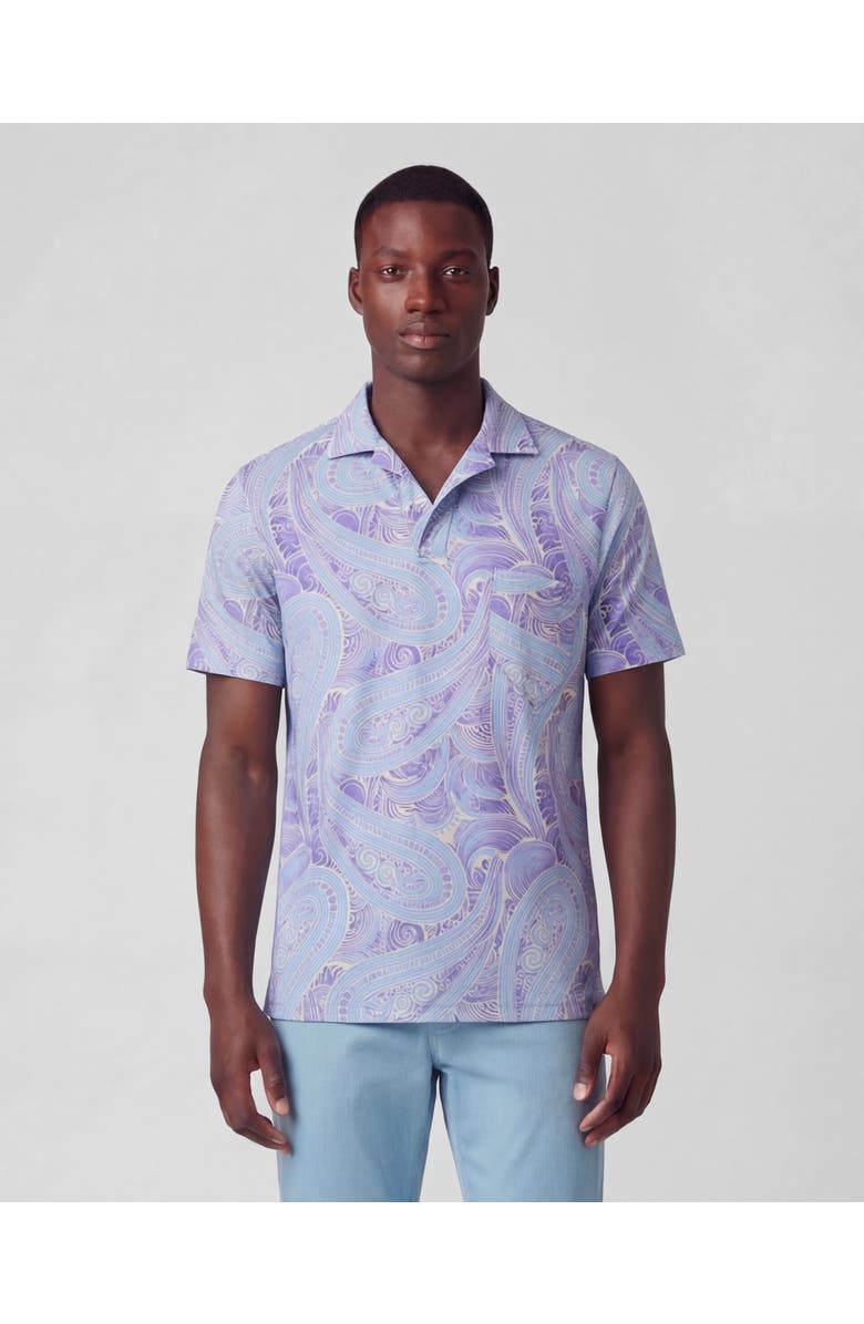 Lords of Harlech Marakesh Paisley Mens Wool Johnny Collar Polo, Main, color, Marakesh Paisley Helio