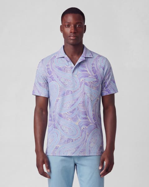 Marakesh Paisley Mens Wool Johnny Collar Polo