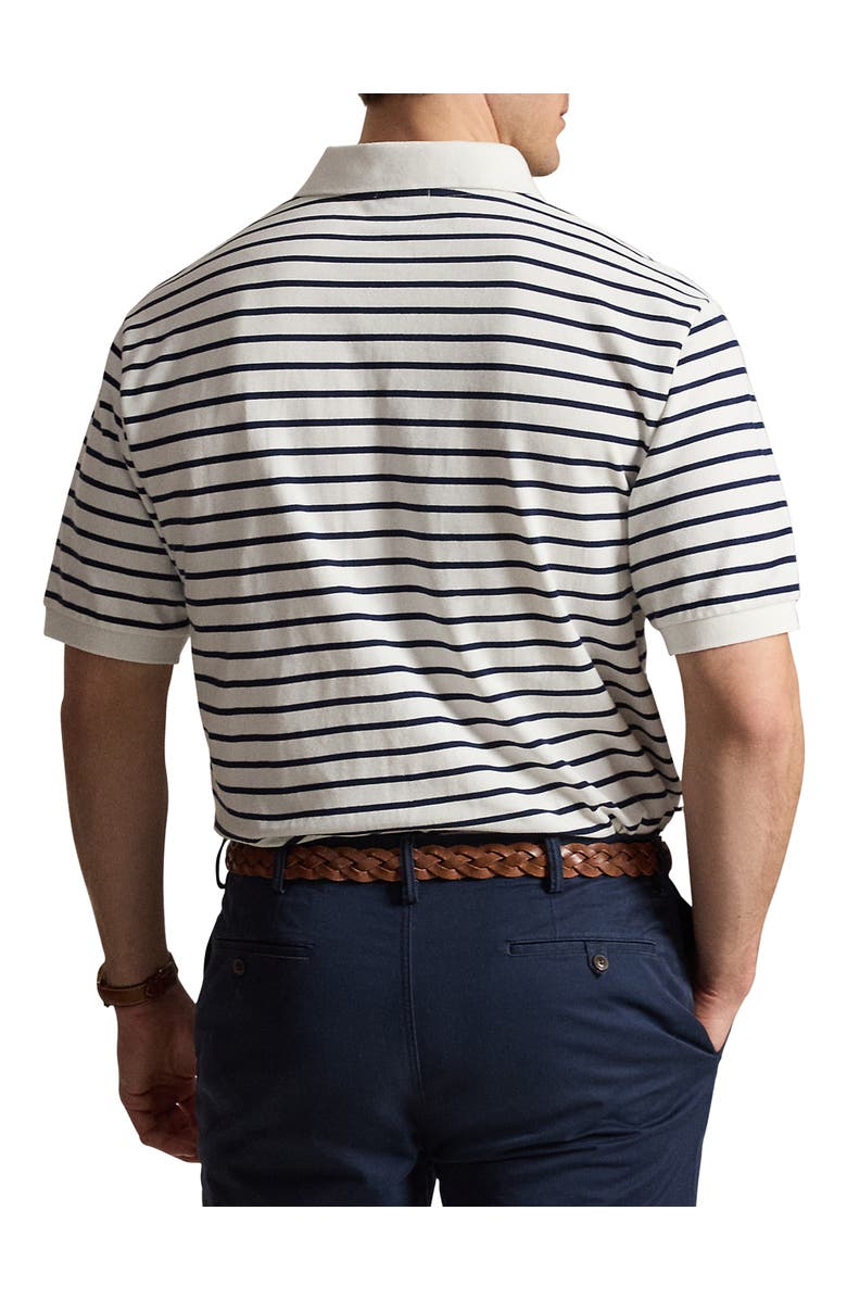 Polo Ralph Lauren Big & Tall Newport Bear Striped Polo Shirt, Alternate, color, White Newport Navy