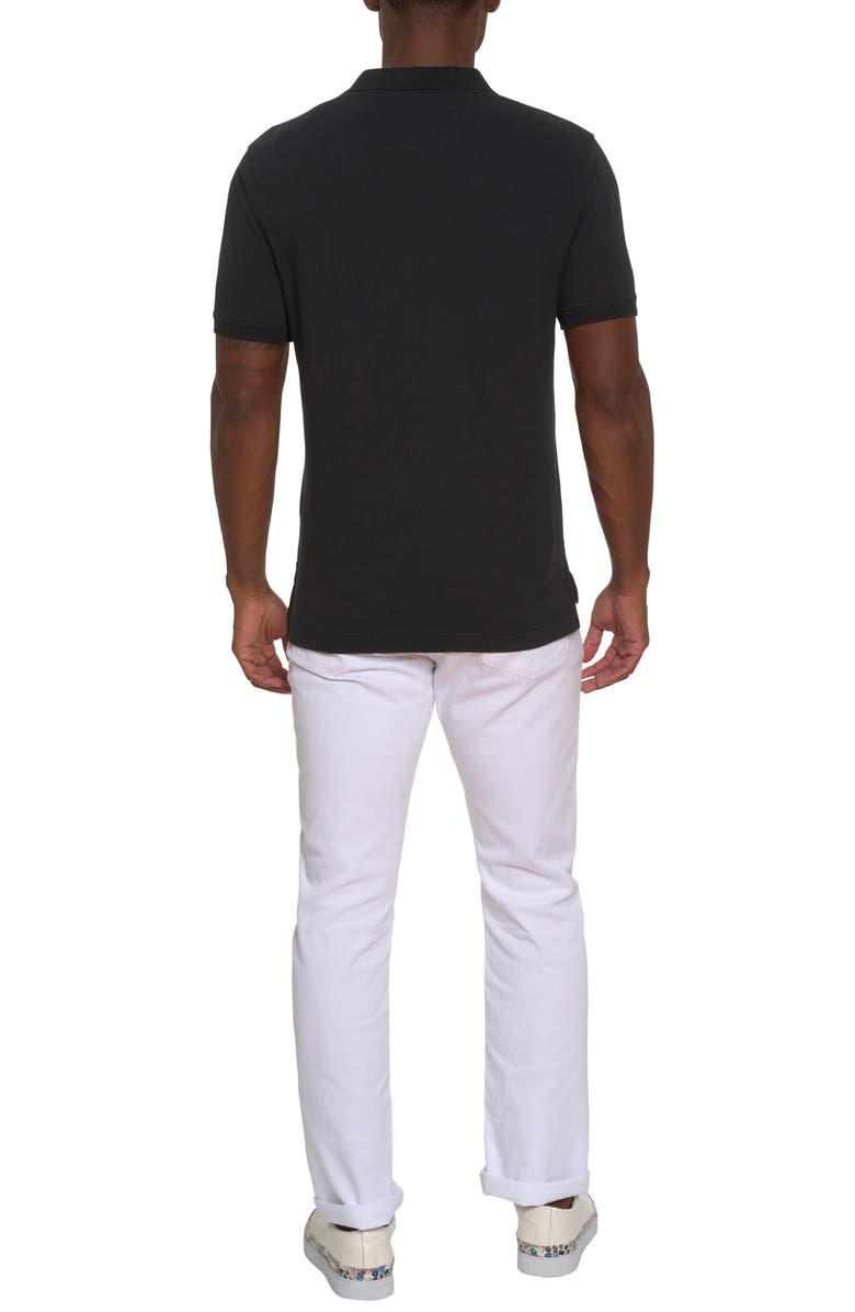 Robert Graham Astra Skull Appliqué Stretch Piqué Polo, Alternate, color, 