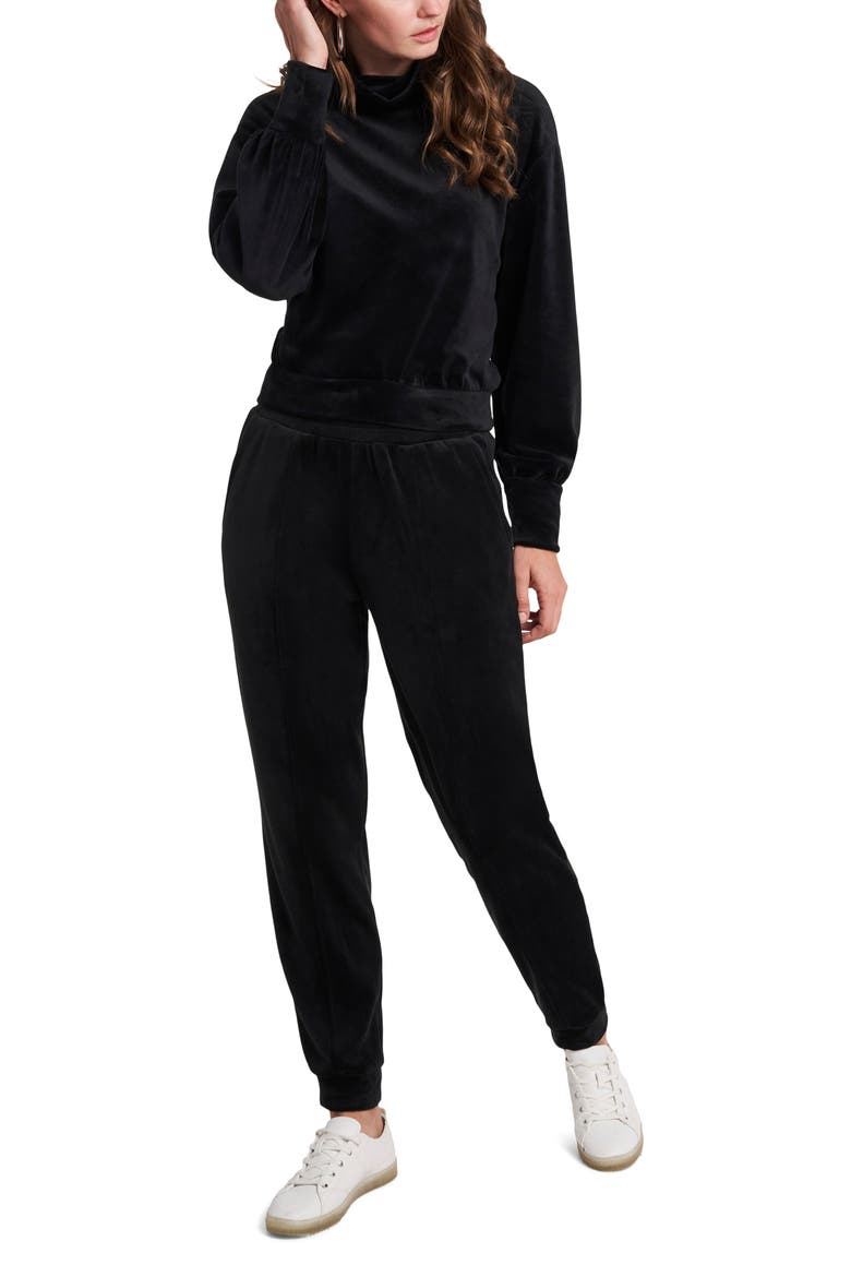 Velour Pants, Alternate, color, RICH BLACK