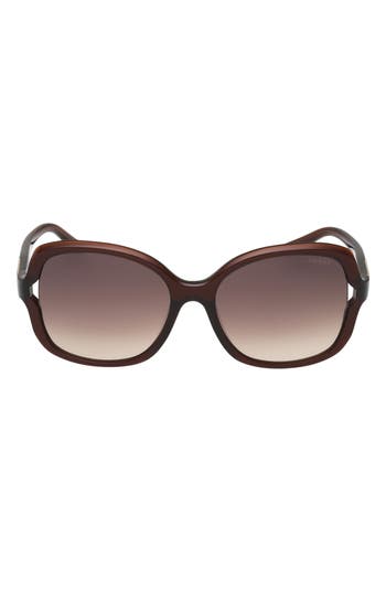 Guess 60mm Butterfly Gradient Sunglasses In Brown