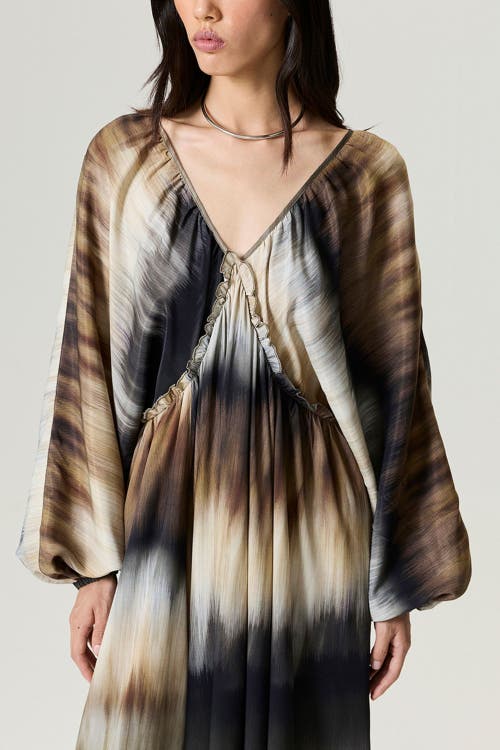 Nocturne Tie-back Batik Print Maxi Dress In Multi