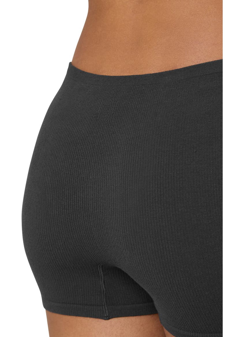 Softie Seamless Rib Shorts, Alternate, color, BLACK