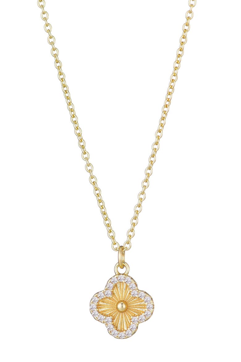 Fluted Clover Bracelet & Necklace Set, Alternate, color, GOLD