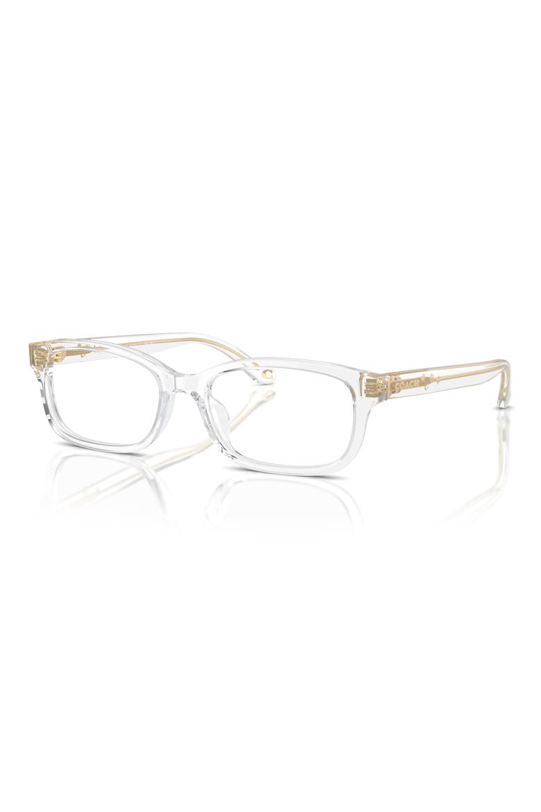 50mm Rectangular Optical Glasses, Alternate, color, TRANSPARENT CLEAR / DEMO LENS