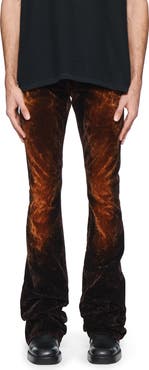 PURPLE BRAND Super Stack Flare Velvet Pants
