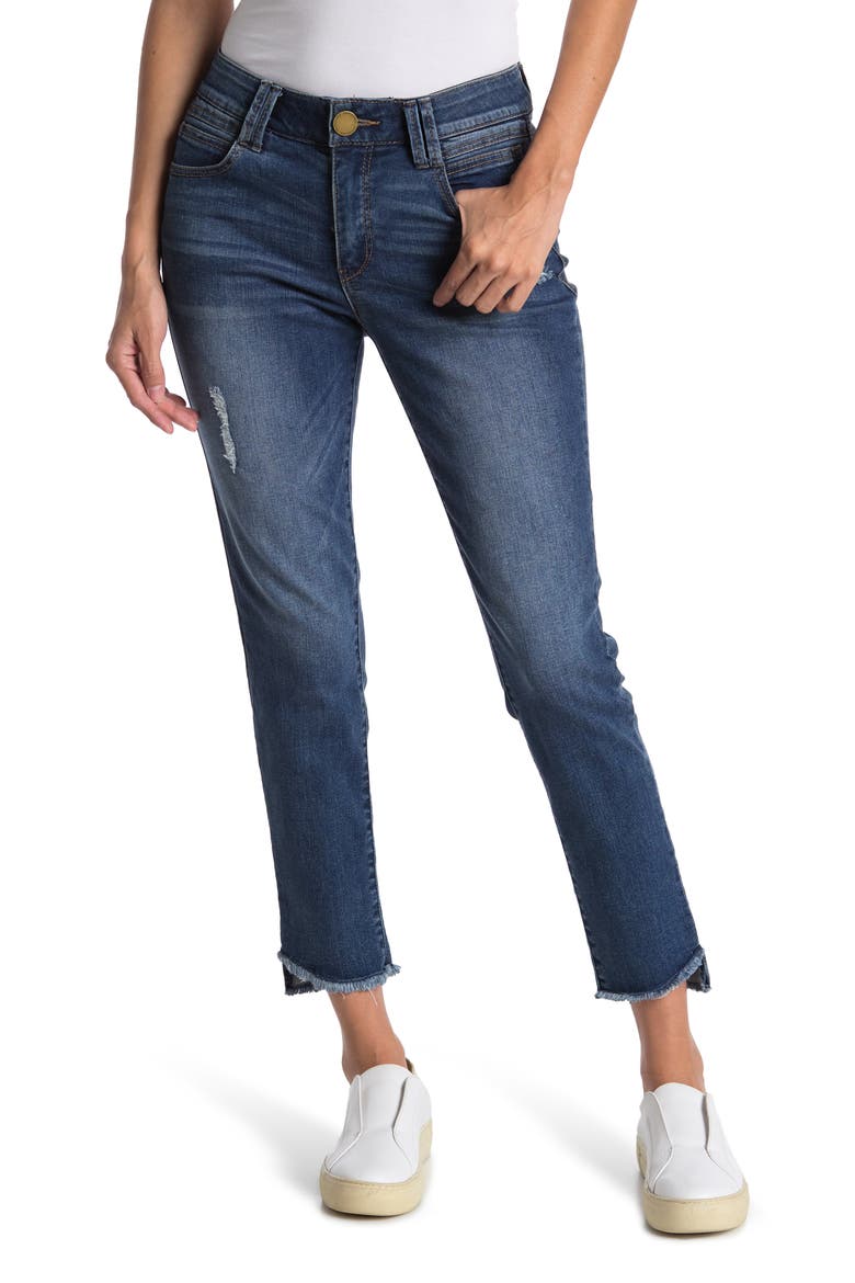 26/10 Ab Tech Frayed Ankle Jeans, Main, color, BL- BLUE