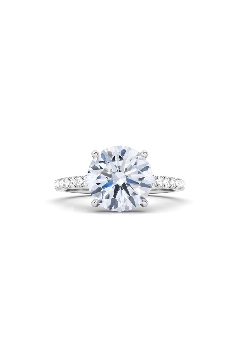 Round Brilliant Cut Pavé Lab Grown Diamond Ring, Main, color, 2.50 CTW 18K WHITE GOLD