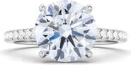 HauteCarat Round Brilliant Cut Pavé Lab Grown Diamond Ring