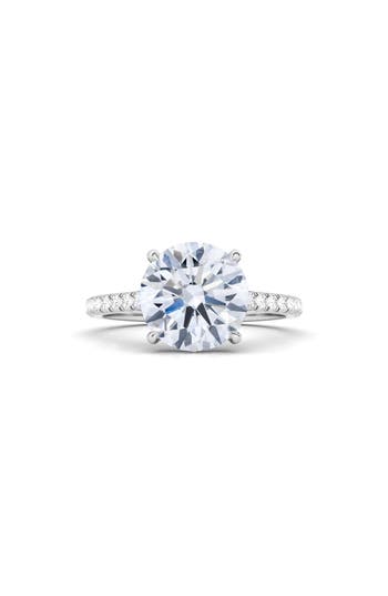 Hautecarat 18k White Gold Brilliant Cut Lab Created Diamond Engagement Ring In 18k White Gold