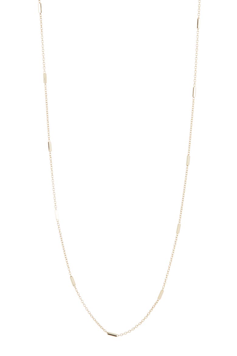 Station Bar Necklace, Alternate, color, GOLD