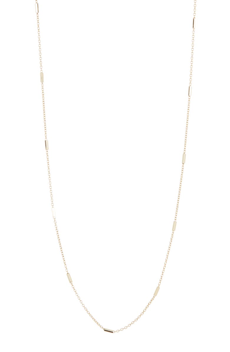 Argento Vivo Sterling Silver Station Bar Necklace, Alternate, color, Gold