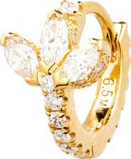 MARIA TASH Diamond Lotus Eternity Huggie Hoop Earring
