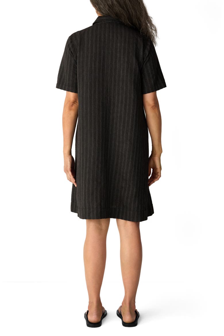 Classic Collar Shirtdress, Alternate, color, BLACK WHITE