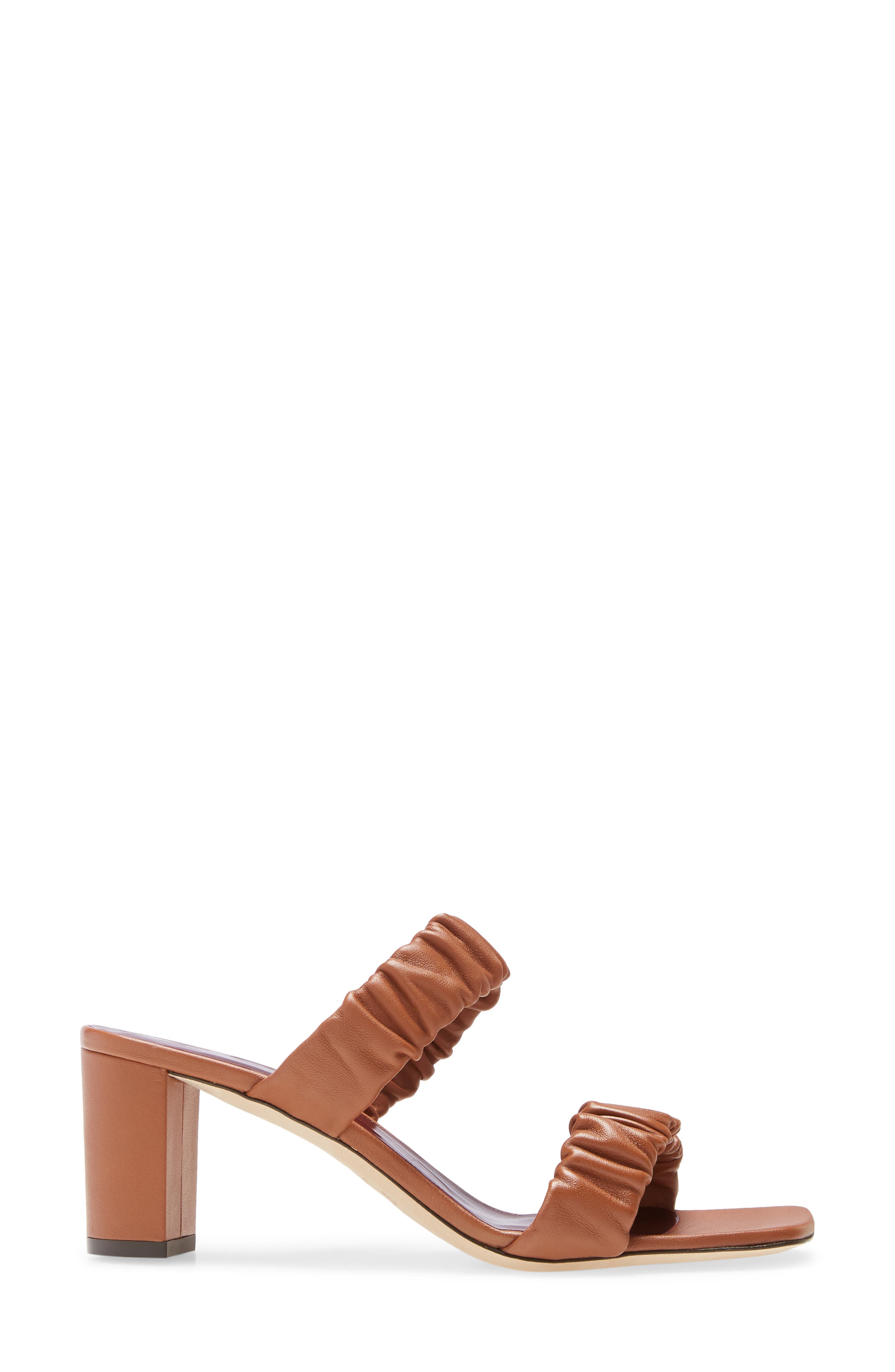 Frankie Ruched Slide Sandal, Alternate, color, TAN
