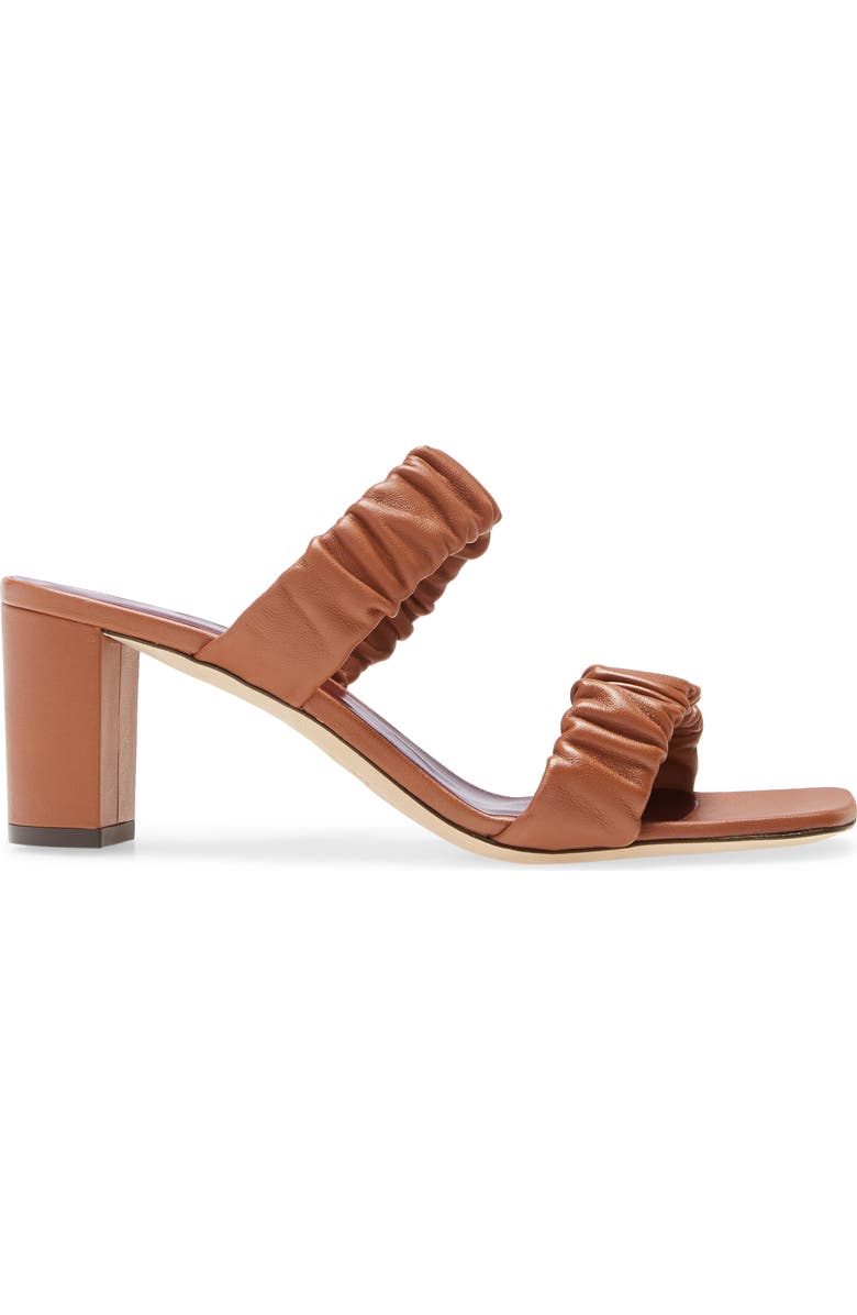 STAUD Frankie Ruched Slide Sandal, Alternate, color, Tan
