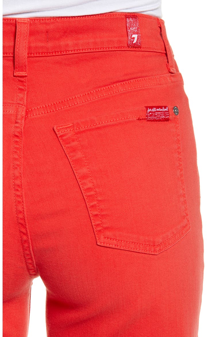 7 For All Mankind® Alexa High Waist Crop Wide Leg Jeans, Alternate, color, BRILLIANT RED