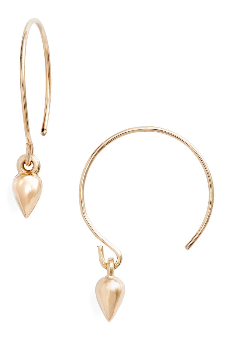 Baby Hoop Earrings, Main, color, YELLOW GOLD/ WHITE PEARL