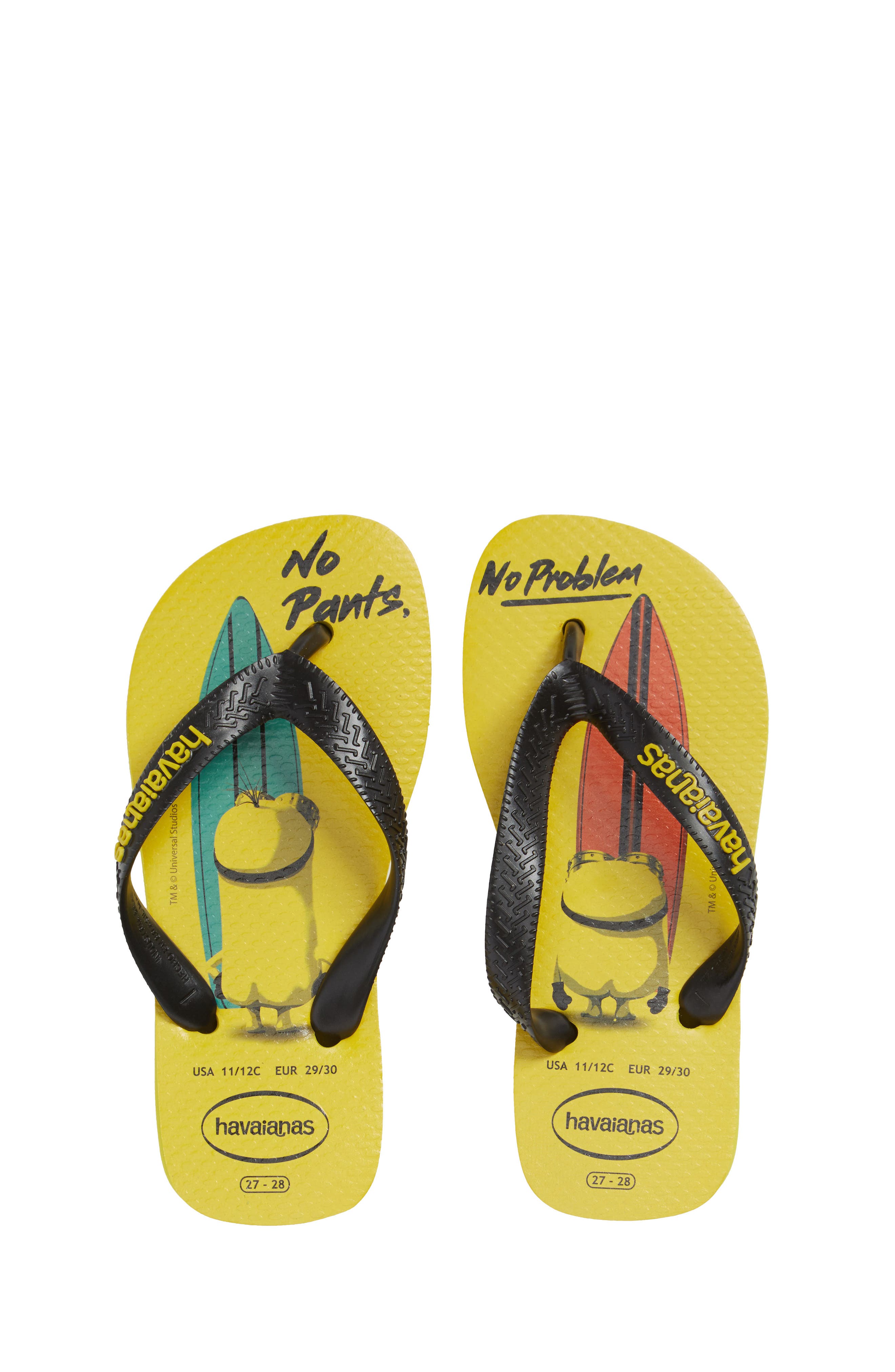 Minions Flip Flop, Main, color, CITRUS YELLOW/ BLACK