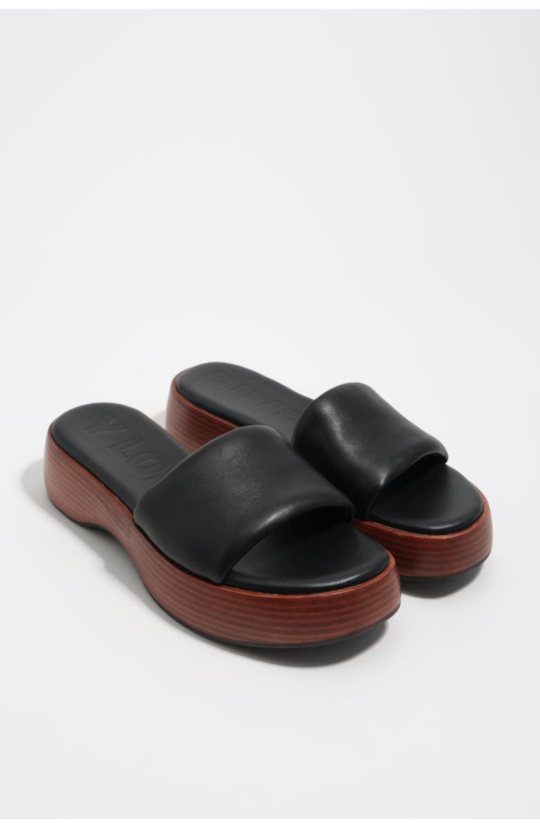 Bimba y Lola Leather Platform Sandals, Alternate, color, Black