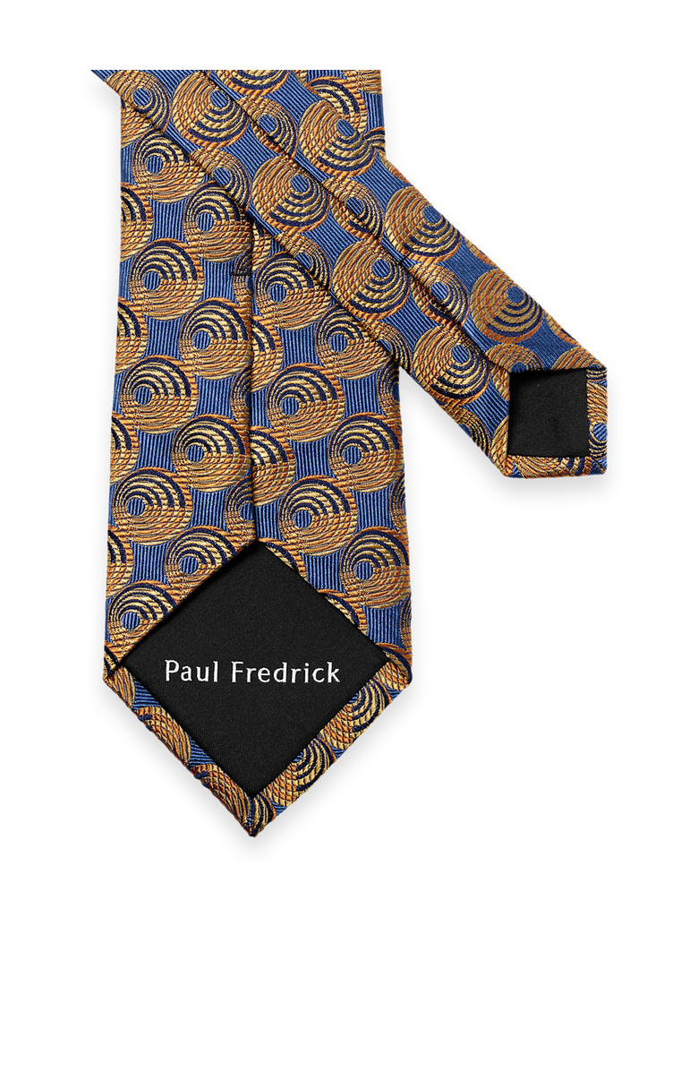 Paul Fredrick Circles Pattern Woven Silk Tie, Alternate, color, Blue/Gold