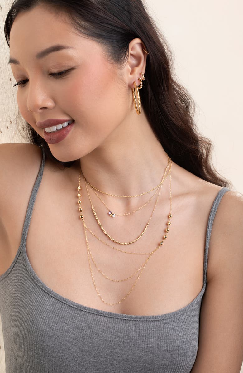 Bony Levy 14K Gold Beaded Hoop Earrings, Alternate, color, 14K Yellow Gold