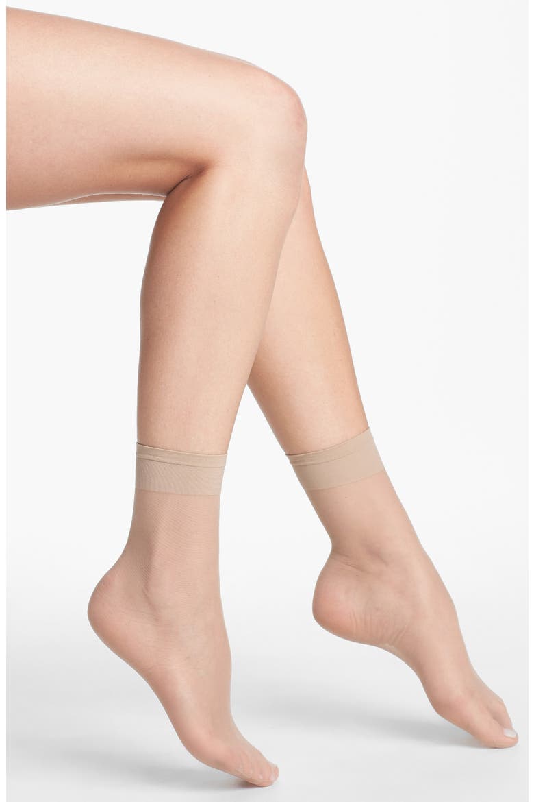 3-Pack Sheer Anklet, Main, color, LIGHT NUDE