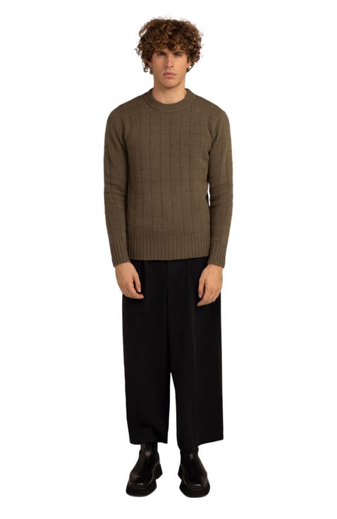 Square-Patterned Cashmere Sweater