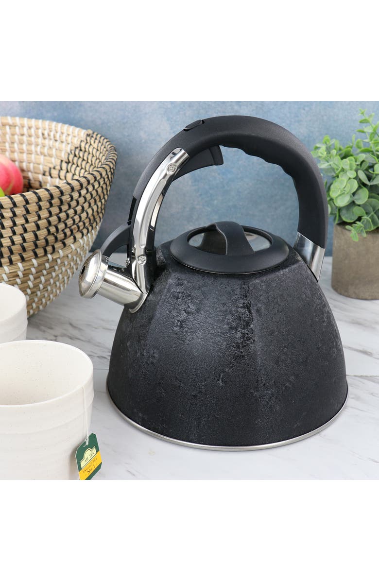 Mr. Coffee 3 Quart Stainless Steel Whistling Tea Kettle with Stay Cool Handle, Alternate, color, Black