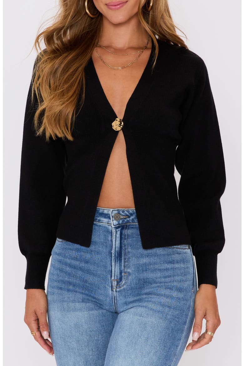 Sonoma Hammered Button Statement Cardigan, Main, color, BLACK