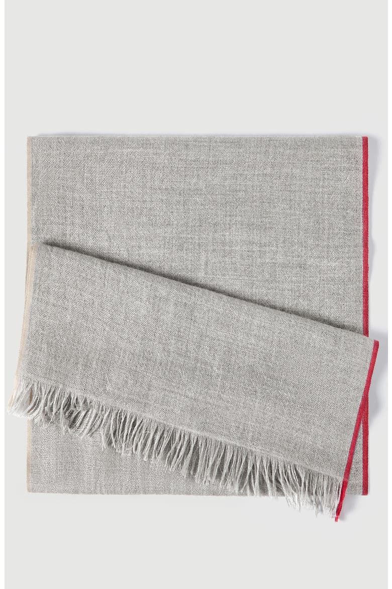 Scarf with selvedge, Alternate, color, Grey